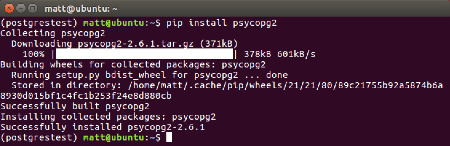 pip install psycopg2