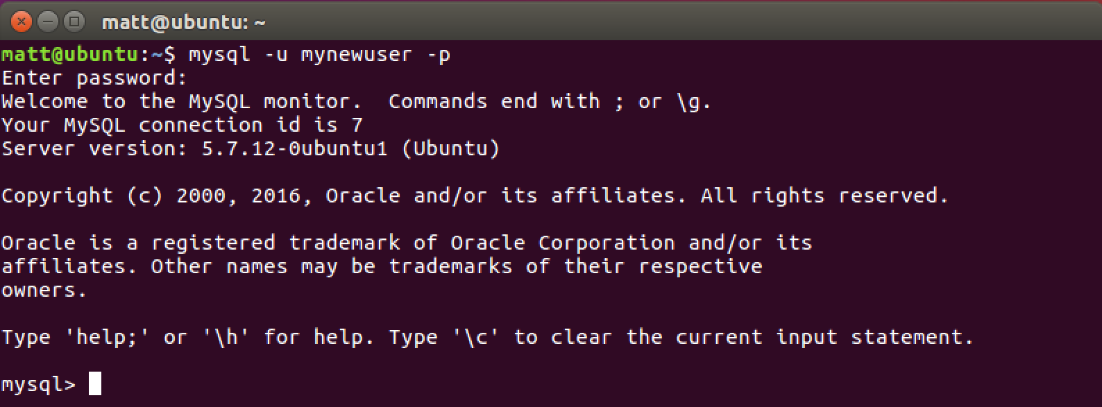 commands to install mysql in ubuntu